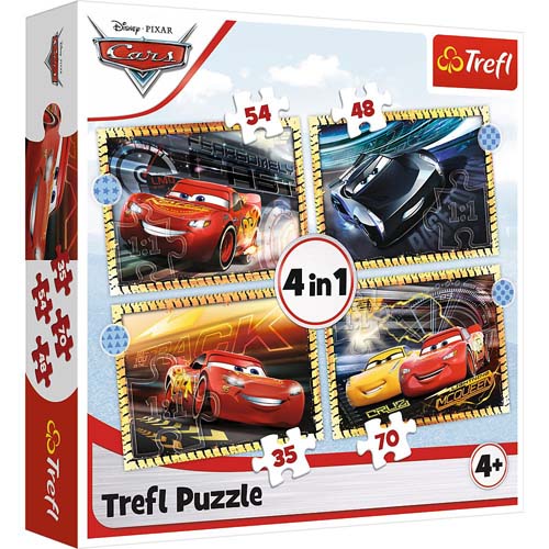 Puzzle 4 En 1 Cars Disney